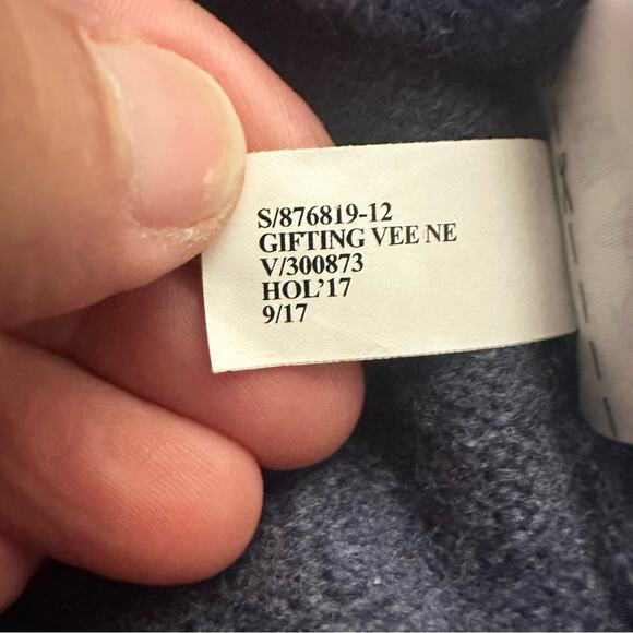 Banana Republic Men’s V-Neck Sweater Blue Wool Blend Long Sleeve Preppy Large - Picture 8 of 8